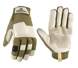 Ridgecut 3258L-RDG Women's Leather Hybrid Work & Gardening Gloves, 1-Pair, Medium, Beige/Burnt Olive
