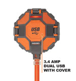 RIDGID 36008 3-Outlet Power Ball Extension Cord Usb Ultra Rugged Construction