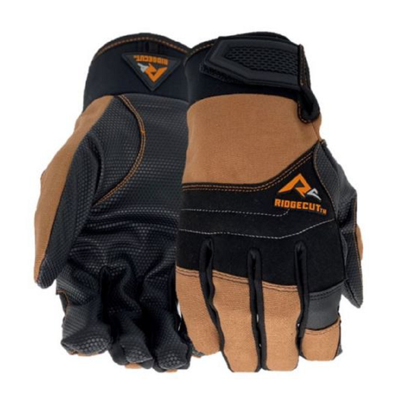 Ridgecut RC83035-XL Men's Duck Canvas Work Gloves, Black/Brown, Extra Large