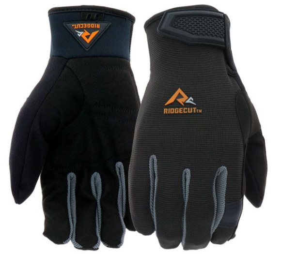 Ridgecut RC88002-S Unisex General Performance Gloves- Black, Medium