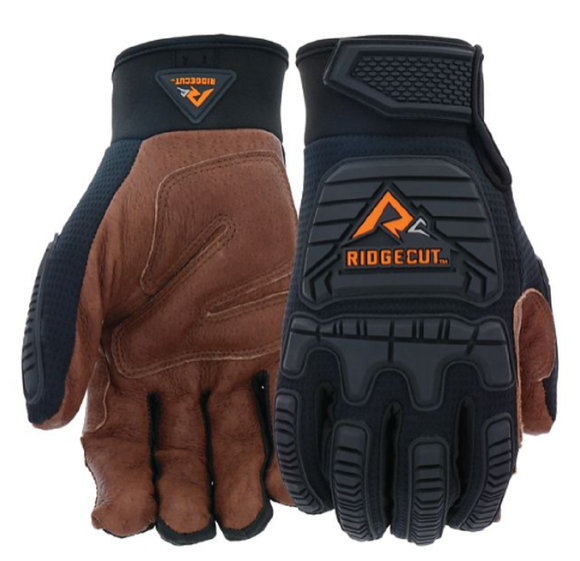 Ridgecut RC88042-L Men's Pigskin Performance Gloves- Black, Extra Large