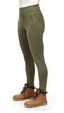 Ridgecut YLB-30451 Women's Stretch Fit Natural-Rise Work Leggings, Olive, XL