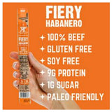 Righteous Felon HAB-STICK-24 Habanero 100% Beef Stick Spicy 1oz., 1 Single Stick