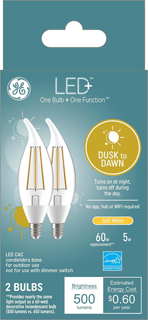 Savant 93121492 LED+  Decorative Light Bulbs 60 Watts Replacement White 2  Pack