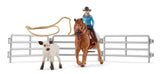 Schleich 42577 Team Roping with Cowgirl Toy Set, Ages 3 and up