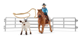 Schleich 42577 Team Roping with Cowgirl Toy Set, Ages 3 and up