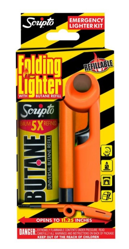 Scripto G7B42-11/36-E Folding Utility Lighter with Butane Emergency Kit