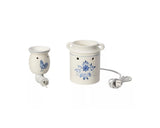 Red Shed JXJ24034 White Floral Crock Wax Warmer Set, Ceramic Material