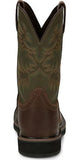 Justin SE4688 11" Men's Driller Steel Toe Cowhide Brown Work Boots, 10.5 D