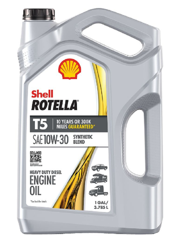 Shell Rotella 550045130 T5 10W30 Premium Synthetic Blend Heavy Duty Engine Oil