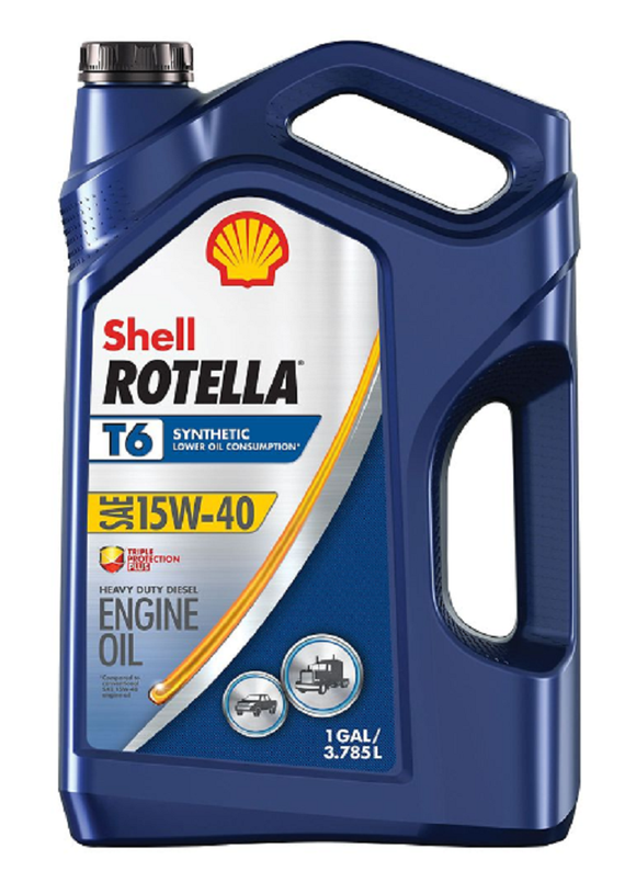Shell Rotella 550050467 T6 15W40 Full Synthetic Heavy Duty Engine Oil,1 gal