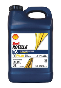 Shell Rotella 550054458 2.5 gal. T6 15W-40 Full Synthetic Motor Oil