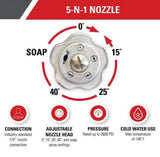 SIMPSON Multipurpose 5-in-1 Pressure Washer Nozzle Spray Patterns - 3,600 PSI