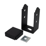 Outdoor Accents Mission Collection ZMAX, Black Powder-Coated Post Base for 4x4 Nominal Lumber