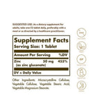 Zinc - Antioxidant, Skin & Immune System Support - 50 MG (100 Tablets)