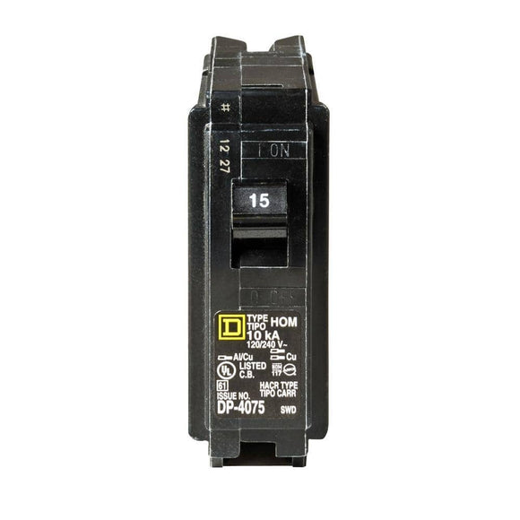 Square D HOM115CP Homeline 15 Amp Single-Pole Circuit Breaker