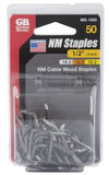 Gardner Bender ST12994 Metal Cable Staples 1/2 inch 50 Pack Gray