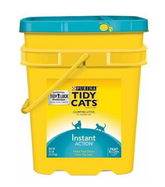 Tidy Cats 7023010785 Instant Action Clumping Multi Cat Litter in 35 Pounds Pail