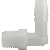 US Plastics 63102 3/8"b x 1/4"mpt 90 Degree Nylon Barb Adapter