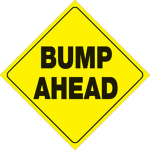 Voss Signs 412 Ba YR Yellow Plastic Reflective Sign 12" - Bump Ahead