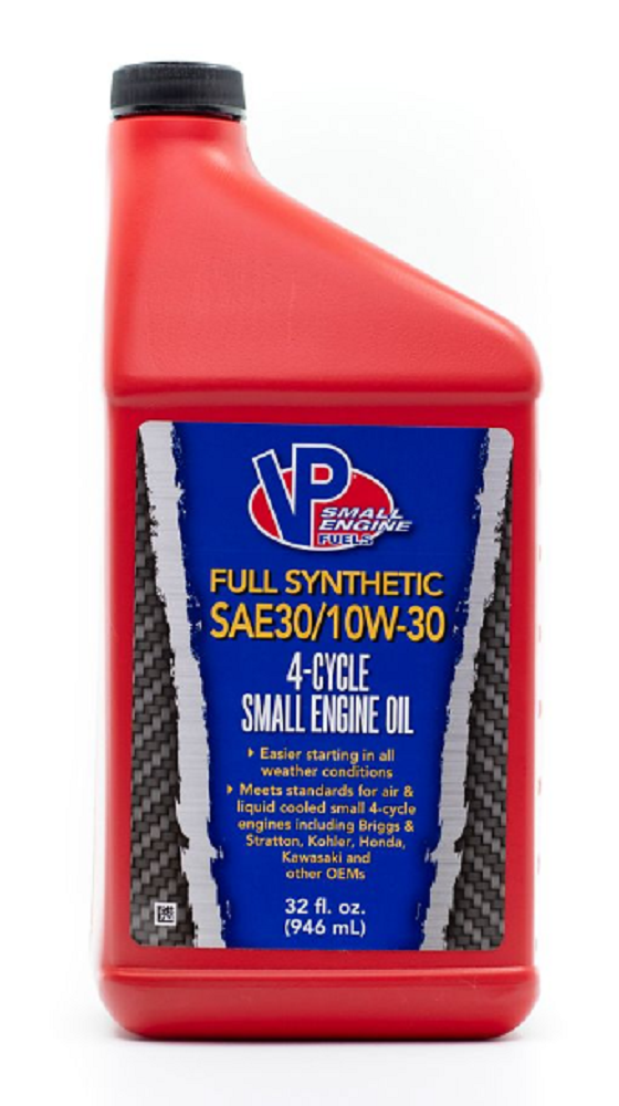 VP Small Engine Fuels 2921 Full Synthetic SAE 30 10W 30 Motor Oil, 32 oz.