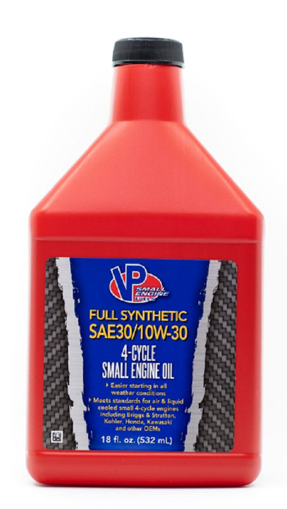 VP Small Engine 2927 Fuels Full Synthetic SAE 30 10W 30 Motor Oil, 18 oz.
