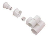Waterway 229-1110 a1-1/2"s, w2"s, Thd Poly Storm Gunite Jet Tee Body Assy- White