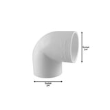 3/4 in. PVC Schedule. 40 90Â° S x S Elbow Fitting