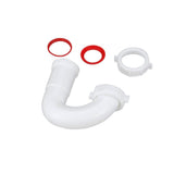 1-1/2 in. White Plastic Bullnose-Joint Sink Trap J-Bend