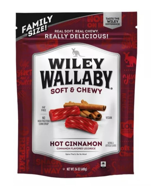 Wiley Wallaby 120172 Hot Cinnamon Licorice Soft & Chewy 24 oz.