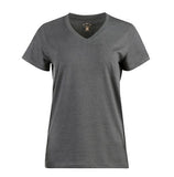 Blue Mountain YKL-9072  Women's Short-Sleeve V-Neck T-Shirt Heather Gray, Medium