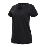 Blue Mountain YKL-9072  Women's Short-Sleeve V-Neck T-Shirt Black, XL