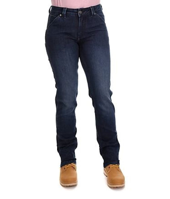 Ridgecut YLB-4048 Slim Fit Women's Mid-Rise Flex Work Jeans, Dark Wash, Size 4