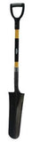 GroundWork YN-8SQ3-10FD Fiberglass Handle Drain Spade 30.7 Inch Black