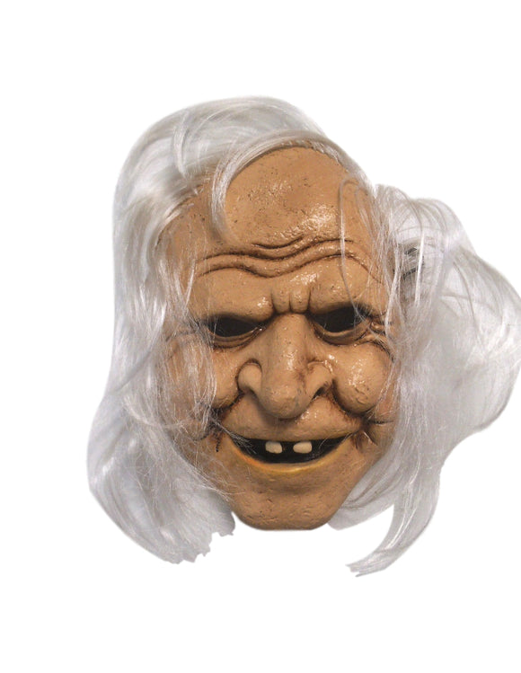 Halloween Scary Old Lady Witch With Missing Teeth Stretch String Latex Mask 1940