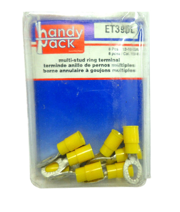 Handy Pack ET390L Multi-Stud Ring Terminal ET-390-L 390 (8) Pieces 12-10 Gauge
