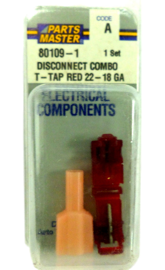 Parts Master 80109-1 Disconnect Combo T-Tap Red 22-18 Gauge 80109