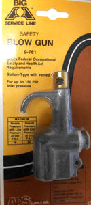 Blow Gun 9-781 Upto 150 psi 1/4" Button type ventilated tip Metal