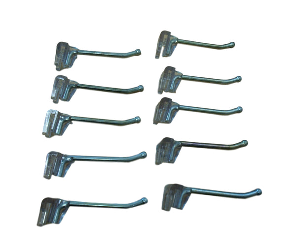 (10) Metal Peg Hooks With Plastic Mounts 22-3329 New!