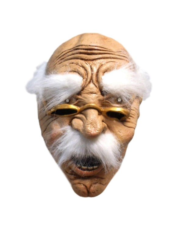 Halloween Bad Grampa Wrinkled Face Glasses Cool Old Man Cosplay Latex Mask 1940