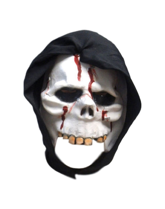 Halloween Bleeding Stapled Skull Chinless 3/4 Face Theater Cosplay Latex Mask