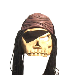Halloween Eye Patch Skull Pirate Thief Black Magic Theater Cosplay Latex Mask
