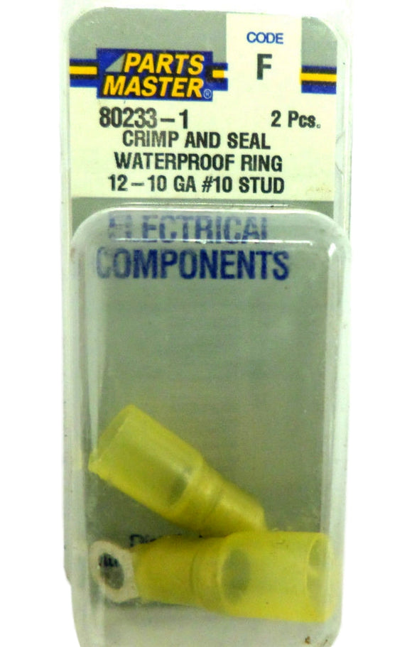 Parts Master 80233-1 Crimp and Seal Waterproof Ring 12-10 GA #10 Stud 80233