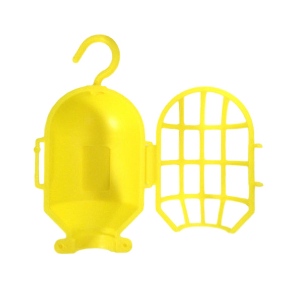 Borg Warner Plastic Bulb Guard Bright Yellow Mechanic's Work Shop Cage w/ Swing