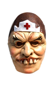 Halloween Evil Scary Nurse Crooked Teeth Theater Cosplay Latex Mask