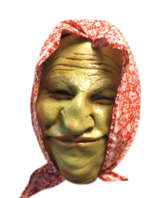 Halloween Green Magic Witch Grandmother Old Hag Theater Cosplay Latex Mask