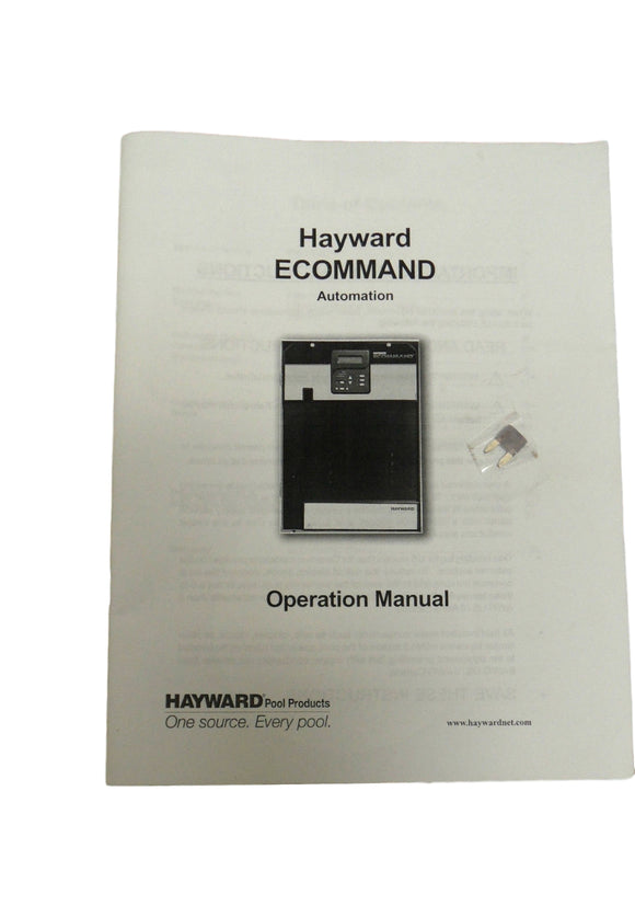 Hayward ECOMMAND Automation Operation Manual w/ Replacement Fuse Plug