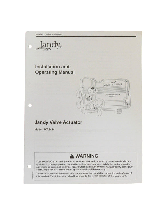 Jandy JVA244 Valve Actuator Installation Owner's Manual JVA-2444