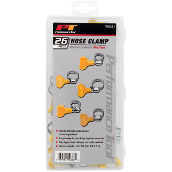 Performance Tool W5231 26-PC Key Type Hose Clamps