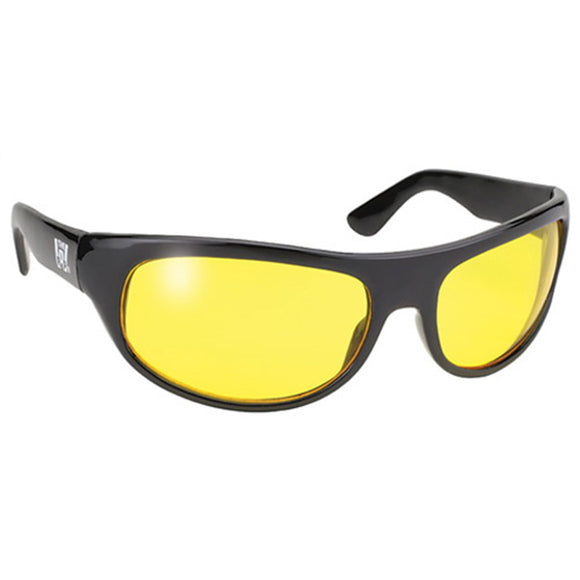 Pacific Coast 20712 Wrap Sunglasses - Black Frame/Yellow Lens